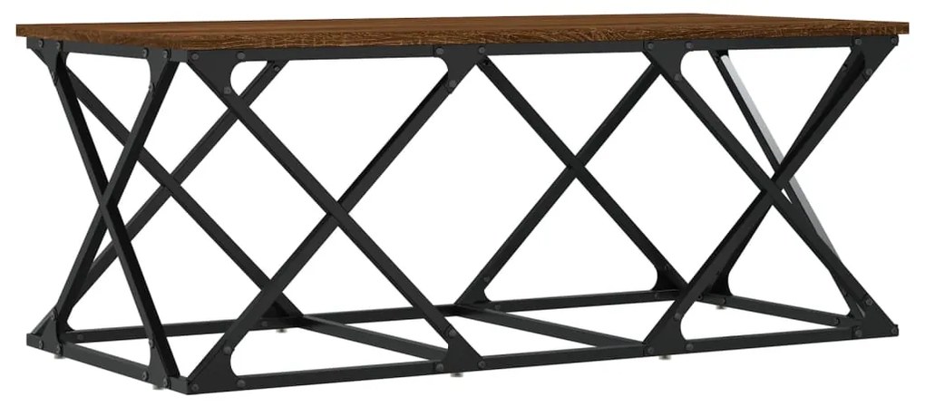 vidaXL Τραπεζάκι Σαλονιού Καφέ Δρυς 100x49x40 εκ. Επεξεργασμένο Ξύλο
