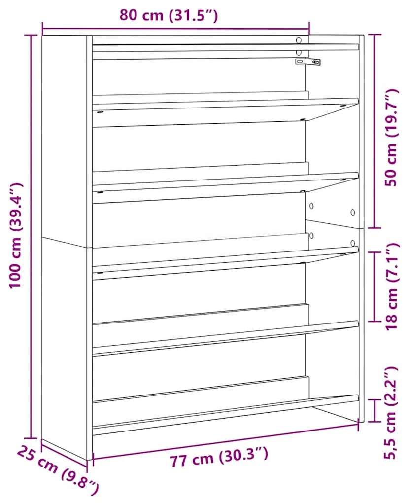 ΡΑΦΙ ΠΑΠΟΥΤΣΙΩΝ ΚΑΦΕ ΔΡΥΣ 80X25X100 CM ΚΑΤΑΣΚΕΥΑΣΜΕΝΟ ΞΥΛΟ 859902