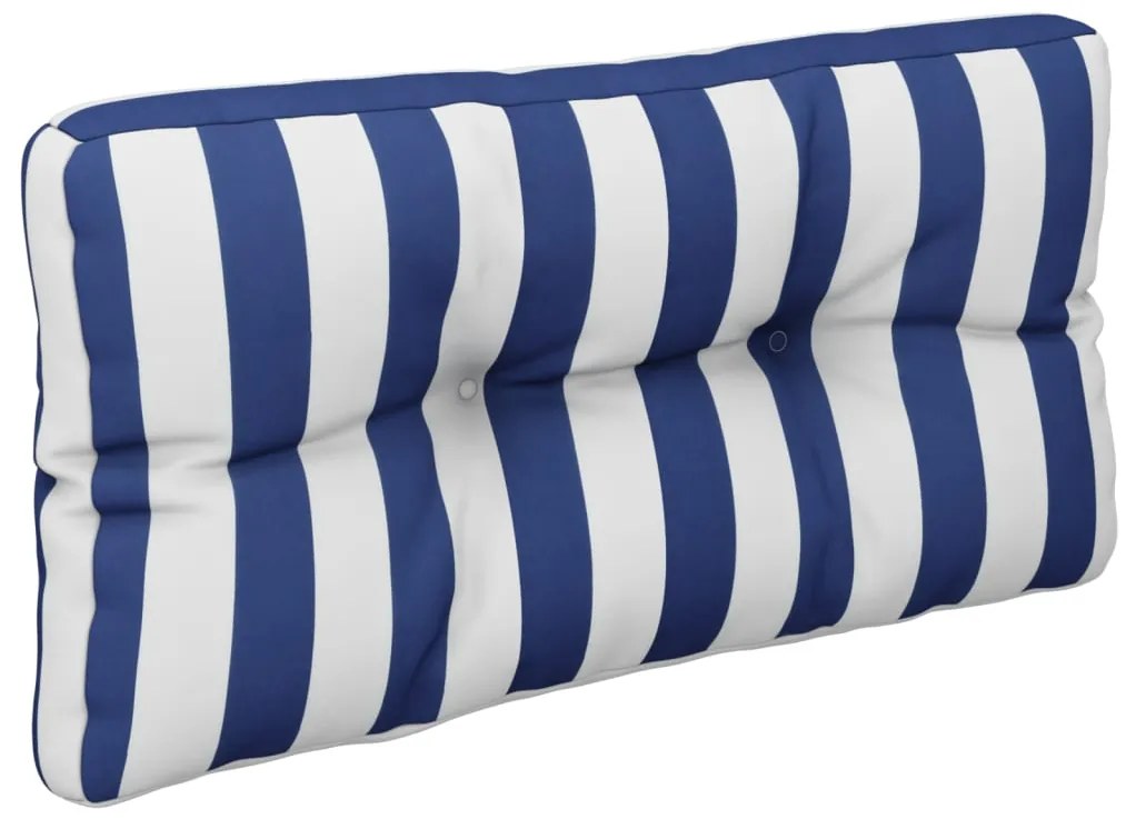 vidaXL Μαξιλάρια Παλέτας 2 τεμ. Μπλε & Λευκά Ριγέ Υφασμάτινα
