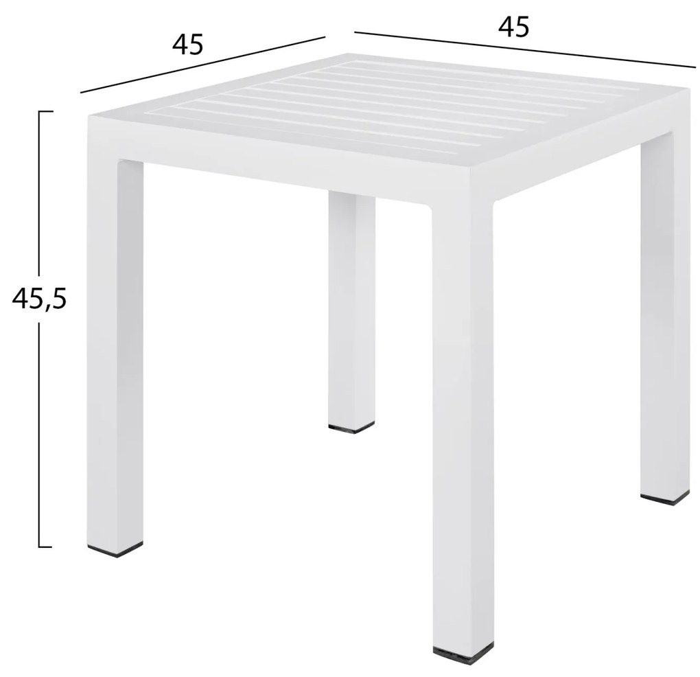 Τραπέζι Αλουμινίου Qiana Λευκό 45x45x45,5 Εκ.