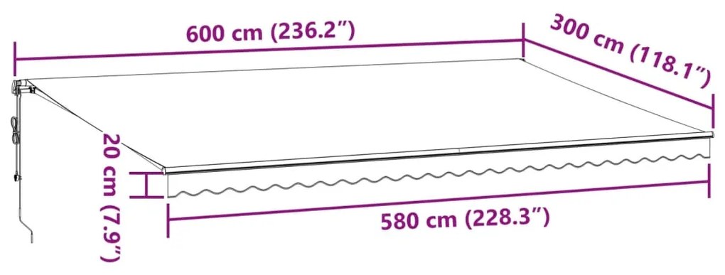 ΤΕΝΤΑ ΠΤΥΣΣΟΜΕΝΗ ΑΥΤΟΜΑΤΗ ΜΕ LED ΚΑΦΕ 600X300 ΕΚ. 3310224