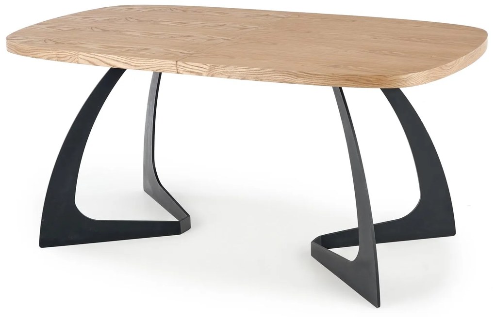 VELDON extension table, color: top - natural oak, legs - black DIOMMI V-CH-VELDON-ST