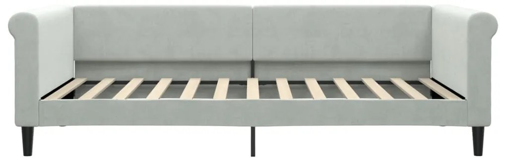 vidaXL Καναπές Κρεβάτι με Στρώμα Ανοιχτό Γκρι 100 x 200 εκ. Βελούδινος