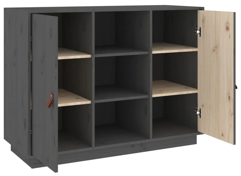 vidaXL Συρταριέρα Γκρι 100 x 40 x 75 εκ. από Μασίφ Ξύλο Πεύκου