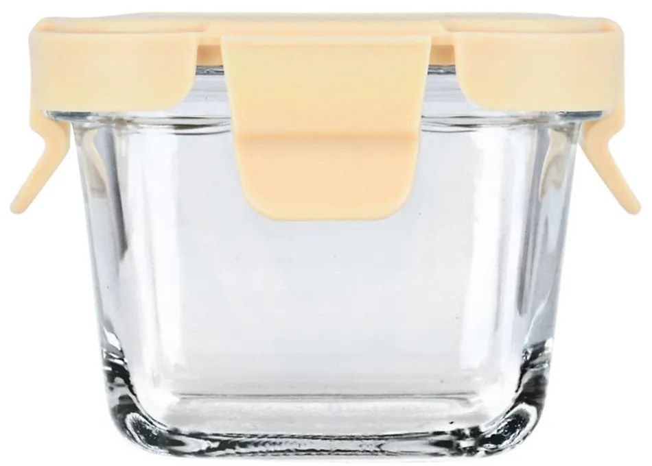 Φαγητοδοχείο Γυάλινο Click&amp;Seal 01-29814 160ml 9,2x9,2x6,3cm Ivory-Clear Estia Πλαστικό, Γυαλί