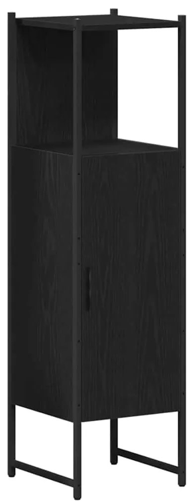 vidaXL Σετ Επίπλων Μπάνιου με πόρτα 3 pcs Μαύρο 33 x 33 x 120.5 εκ.