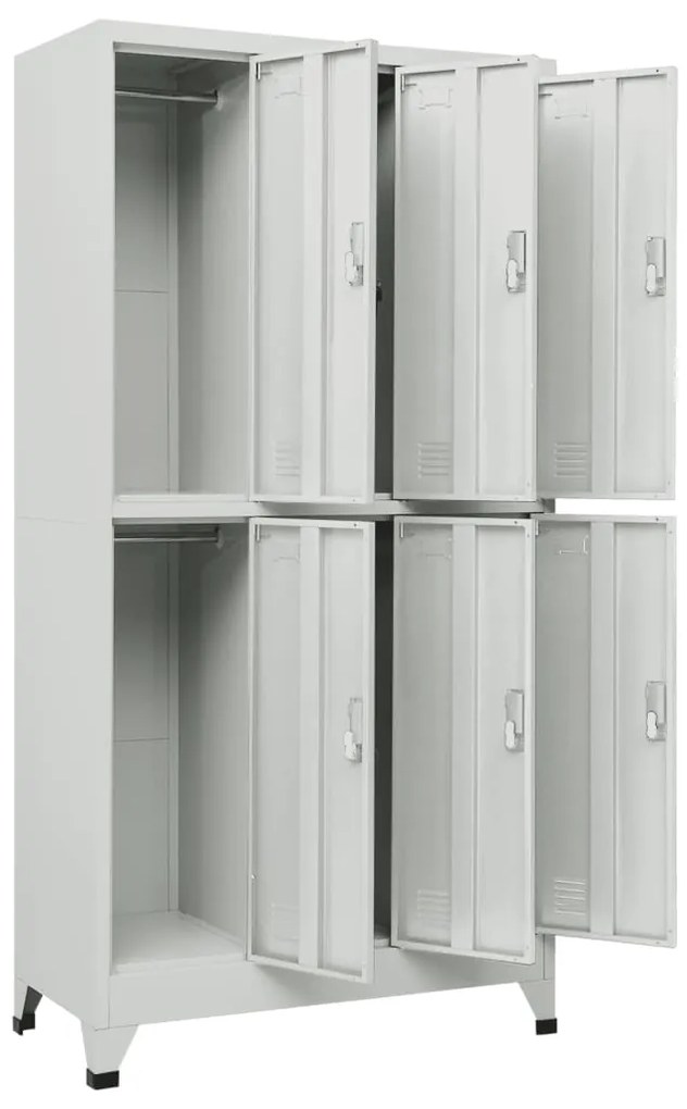 vidaXL Φοριαμός Γκρι 90x45x180 εκ. από Ατσάλι με 6 Τμήματα
