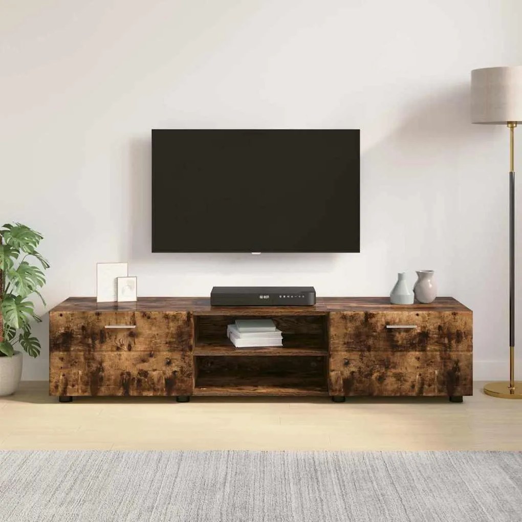 vidaXL Ντουλάπι TV Καπνιστή δρυς 150 x 39 x 30 εκ Επεξεργασμένο ξύλο
