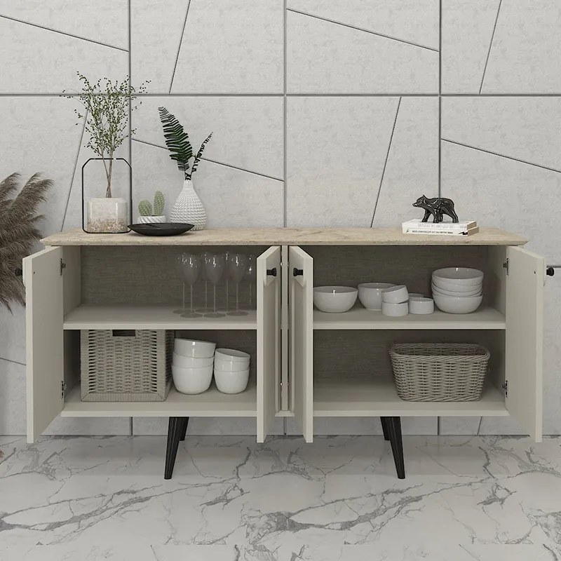 ΜΠΟΥΦΕΣ SEVILLA MEGAPAP ΧΡΩΜΑ SANDSTONE - TRAVERTINE 150X44,6X72,2ΕΚ.
