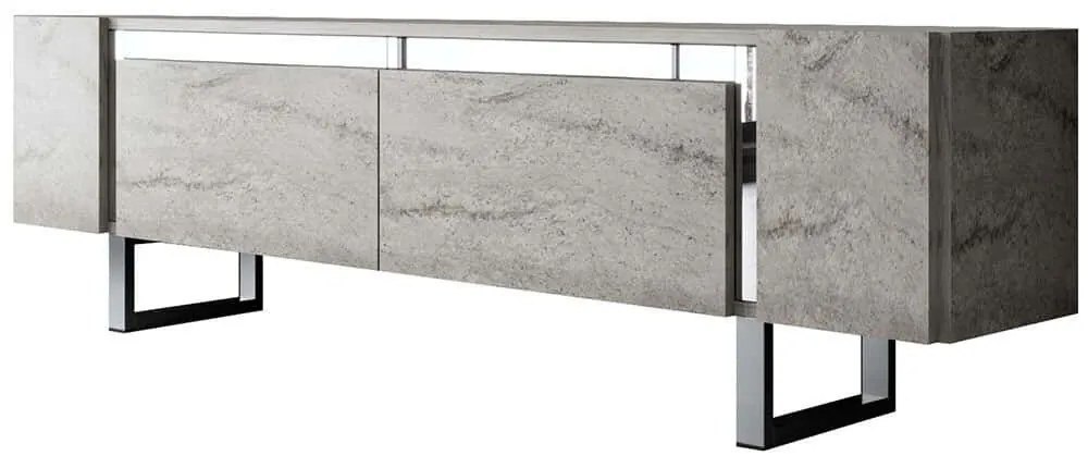 Έπιπλο Τηλεόρασης Yildiz 618BLY1274 180x30x50cm Travertine Grey-Silver