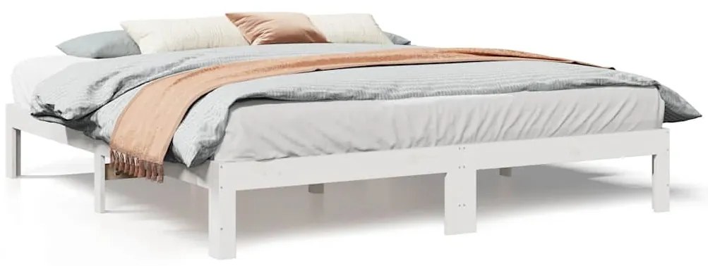vidaXL Σκελετός Κρεβ. Χωρίς Στρώμα Λευκό 180x200 εκ Μασίφ Πεύκο