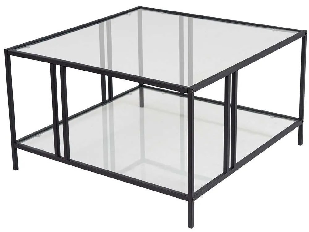 Τραπέζι Σαλονιού Uranus 706CLN1133 80x80x40cm Black-Clear