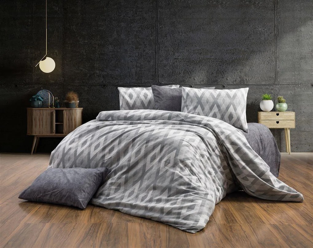 Πάπλωμα Polycotton Υπέρδιπλο 220x240εκ. Ευδοξία 480 Grey DimCol