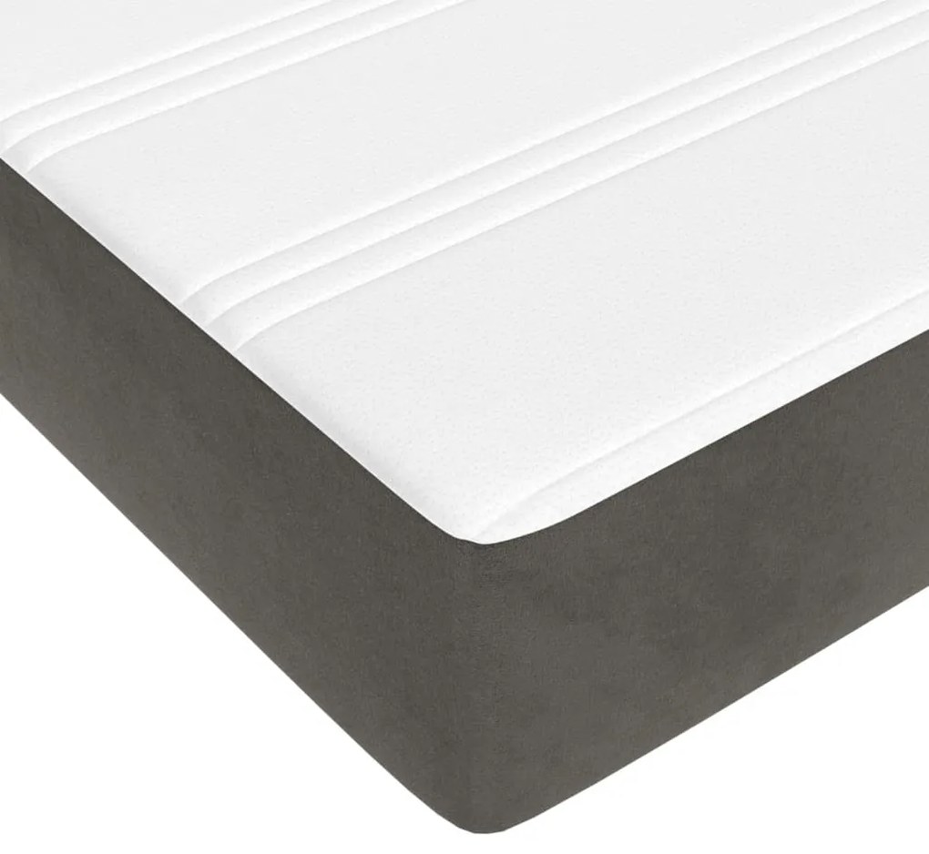 vidaXL Στρώμα με Pocket Springs Σκούρο Γκρι 180x200x20 εκ. Βελούδινο
