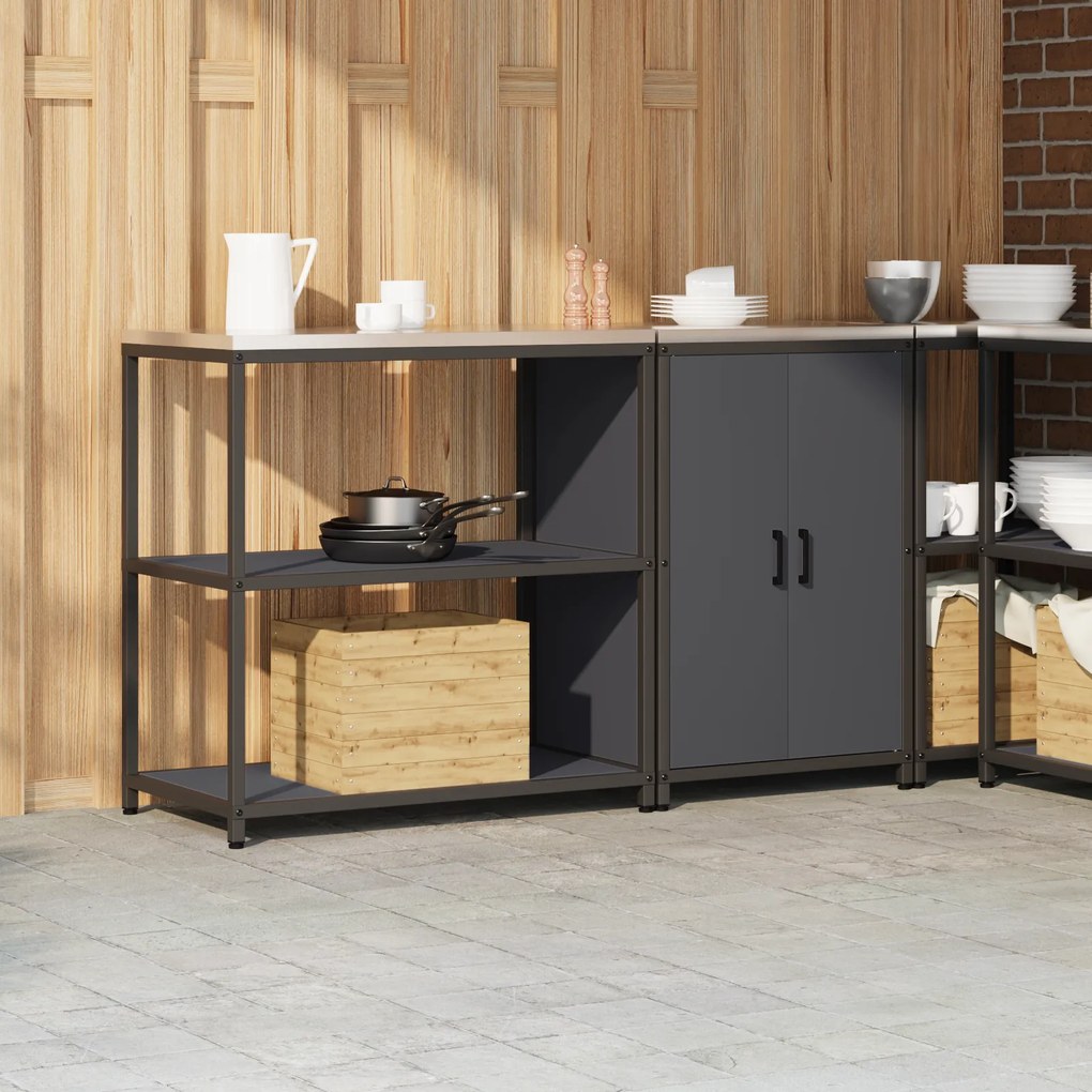 vidaXL Σετ Αποθήκευσης Κουζίνας 2 pcs Ανθρακί 150 x 50 x 92 εκ.