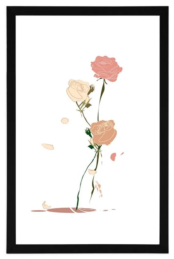 Αφίσα με παρπαστού Η ομορφιά των λουλουδιών - 20x30 silver