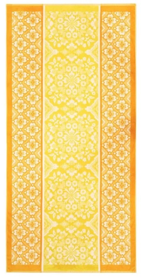 Πετσέτα Θαλάσσης Posillipo Yellow Bassetti Θαλάσσης 90x180cm 100% Βαμβάκι