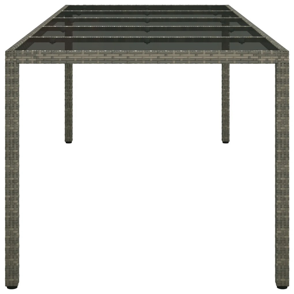 vidaXL Τραπέζι Φαγητού Κήπου Γκρι 250x100x75 εκ. Πολυ Ρατάν