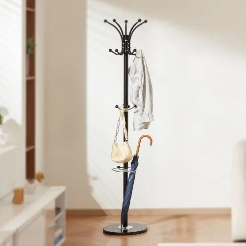 VEVOR Freestanding Coat Rack Stable Marble Base with Umbrella Holder &amp; 14 Hooks