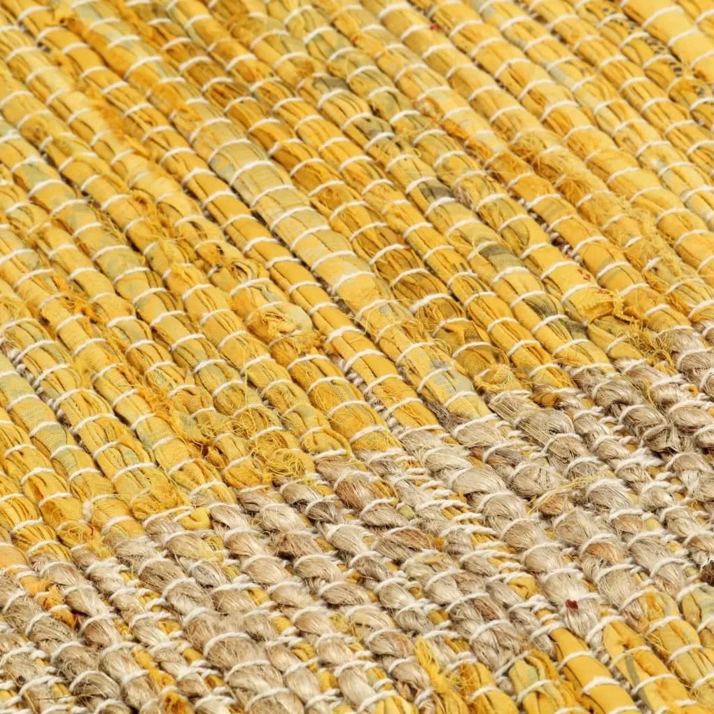 Χαλί Χειροποίητο Κίτρινο 80 x 160 εκ. από Γιούτα - Κίτρινο