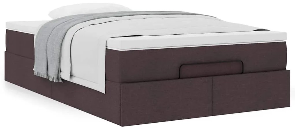 Οθωμανικό κρεβάτι με στρώμα Σκούρο καφέ 120x190 cm Ύφασμα 3311095