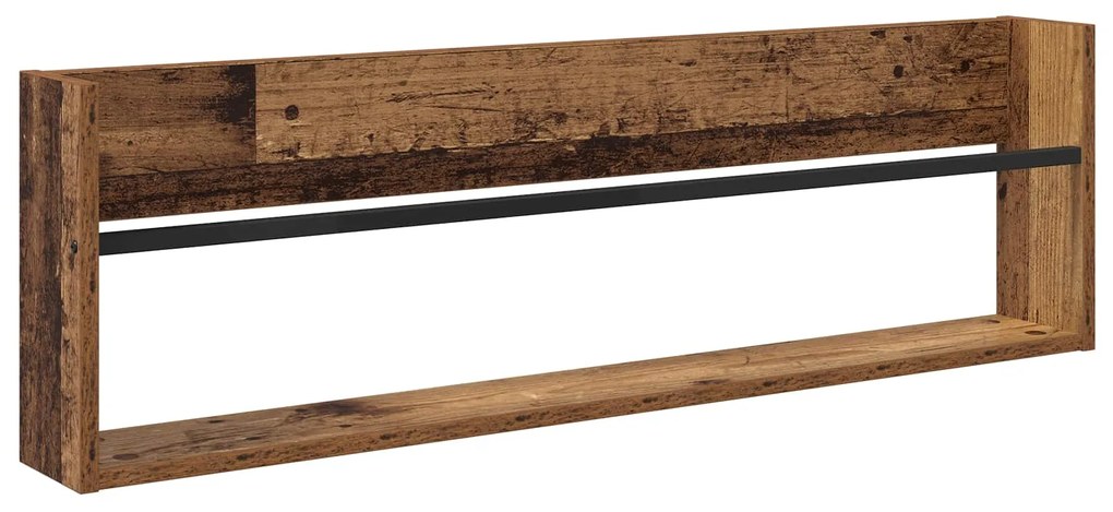 vidaXL Ράφι Περιοδικών με ράφι 2 pcs Παλιό ξύλο 100 x 12 x 30 εκ