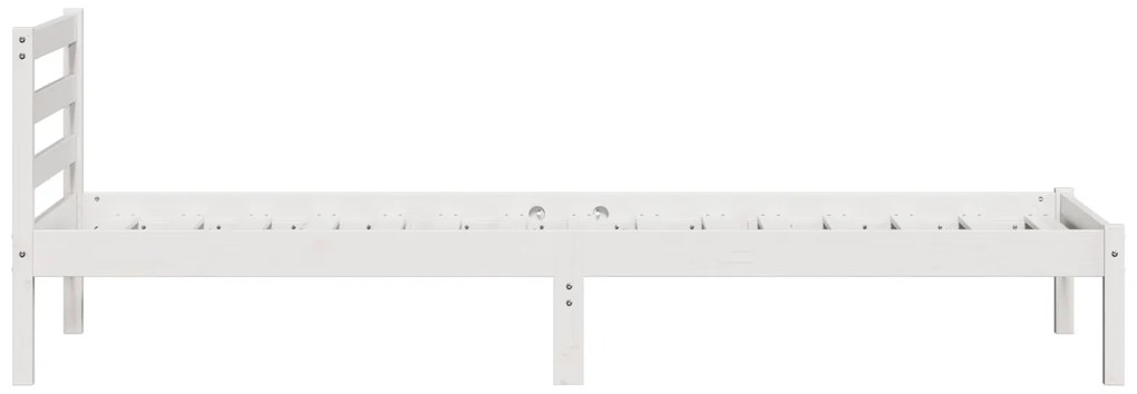 vidaXL Κρεβάτι με Κεφαλάρι Λευκό 80x210 cm Μασίφ Ξύλο Πεύκου