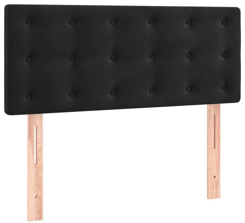 vidaXL Κρεβάτι Boxspring με Στρώμα Μαύρο 90x200 εκ. Βελούδινο