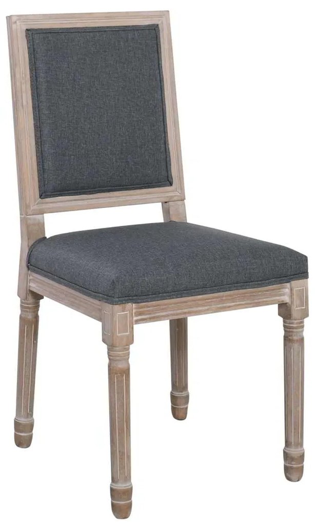 Καρέκλα JAMESON Square Decape/Ύφασμα Γκρι 45x53x95cm (Σετ 2 ΤΕΜ)