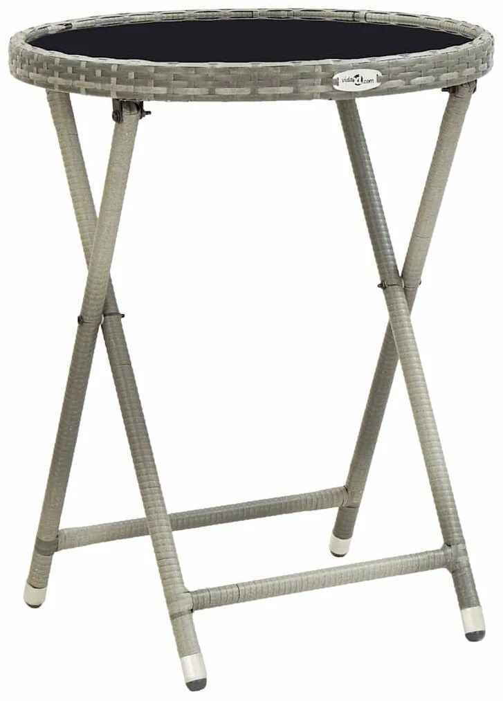 vidaXL Σετ Μπιστρό Κήπου 3 pcs Γκρι Πολυ ράταν