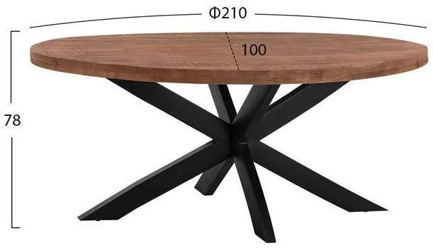 Τραπέζι OVAL απο Μασίφ Ξύλο Mango Πάχους 6 εκ. 210x100x78Υ εκ. 210x100x78 εκ.