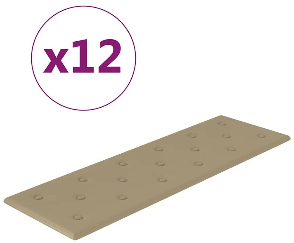 vidaXL Πάνελ Τοίχου 12 τεμ. Καπουτσίνο 90 x 30 εκ. 3,24 μ² Συνθ. Δέρμα