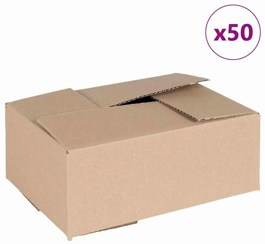 vidaXL Πτυσσόμενο Κουτί 50 pcs Καφέ 25 x 17.5 x 10 εκ. Χαρτόνι