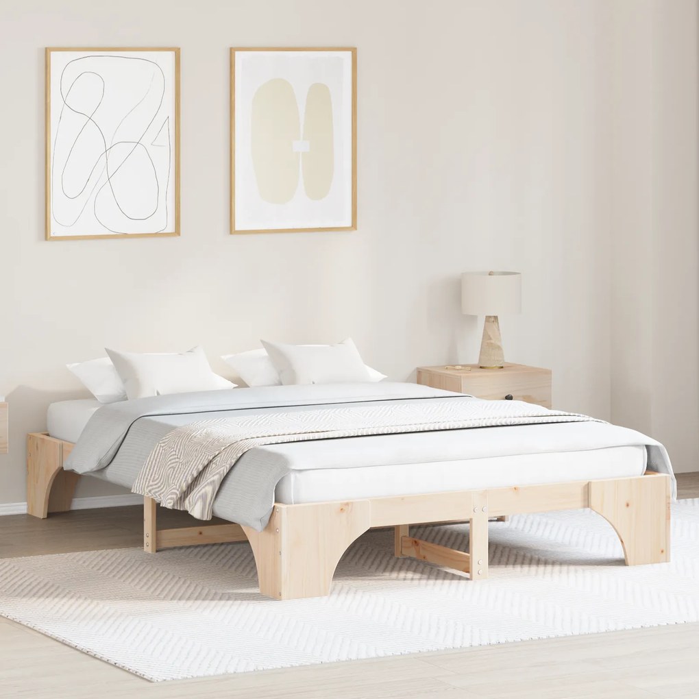 vidaXL Κρεβάτι 150x200 cm Μασίφ Ξύλο Πεύκου