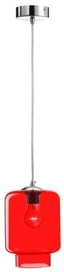 Κρεμαστό Φωτιστικό Οροφής E27 60W Γυαλί Luma Lighting-114-01024-04-red-Κόκκινο 114-01024-04-red