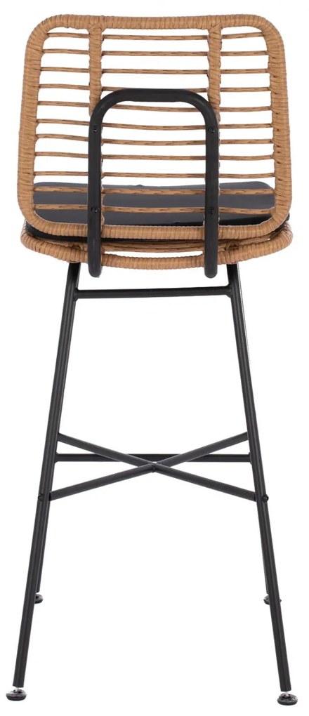 Σκαμπό μεταλλικό eddie με μαξιλάρι με wicker μπες 45x46.5x115Υ εκ. 45x46.5x115 εκ.