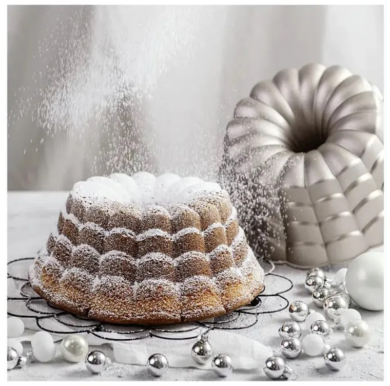 Φόρμα ψησίματος Dr.Oetker Floral 2551, 24 cm, Στρογγυλό, Χύτευση αλουμινίου, Ασήμι
