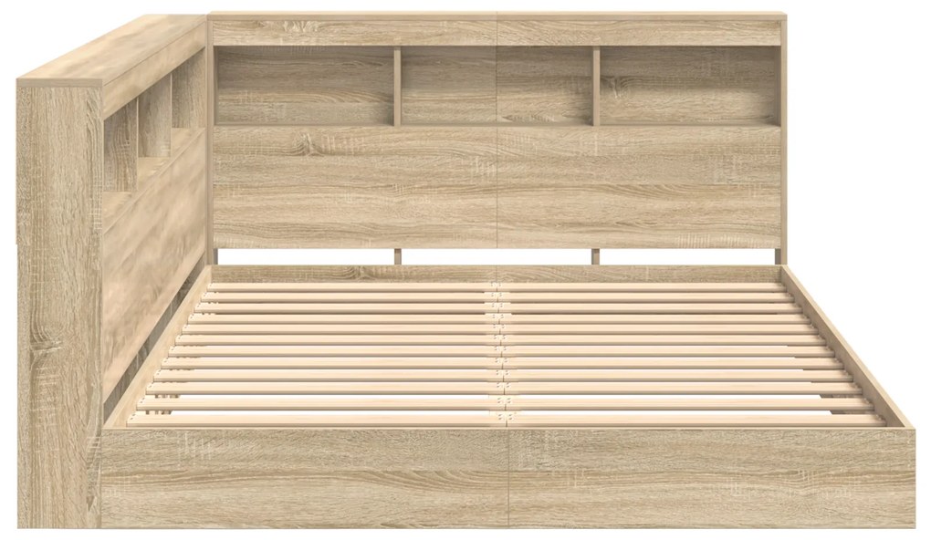 vidaXL Κρεβάτι με Ράφια Σοφάνα Οξιά 140x200 εκ Επεξεργασμένου Ξύλου