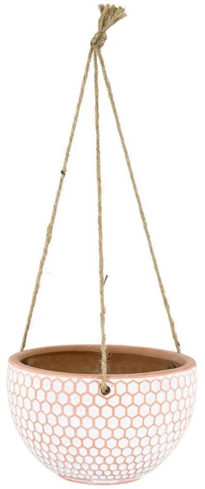 Κασπώ Κρεμαστό Chios 20462 Φ19,5x11,5cm Terracotta-White GloboStar Ceramic