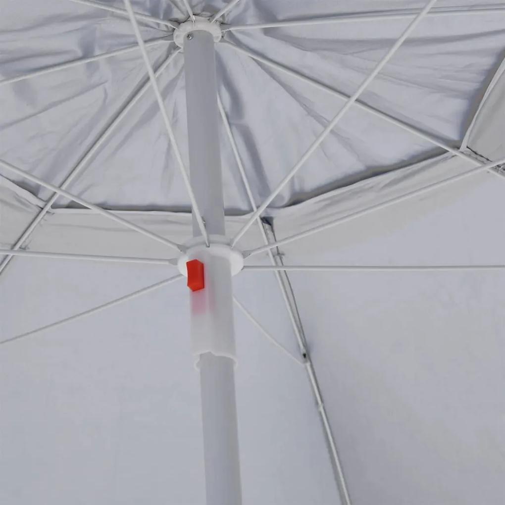 Ομπρέλα Θαλάσσης με Πλαϊνά Σκίαστρα Λευκό της Άμμου 215 εκ. - Κίτρινο
