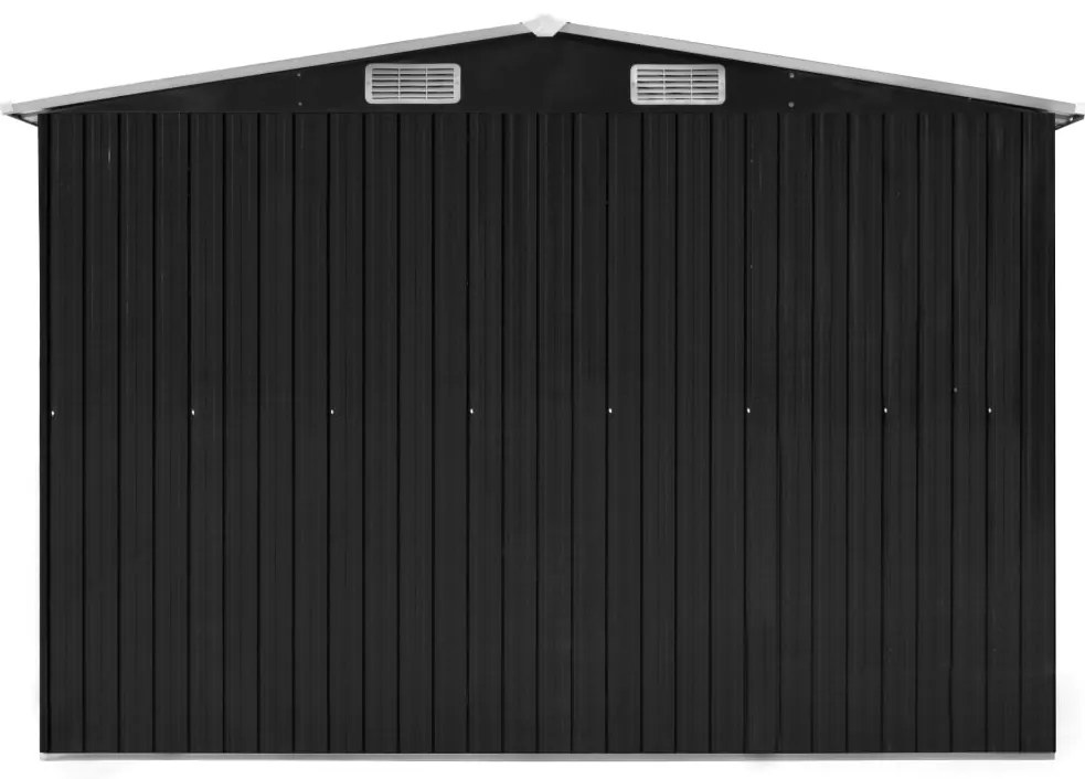 vidaXL Αποθήκη Κήπου Ανθρακί 257 x 392 x 181 εκ. από Μέταλλο