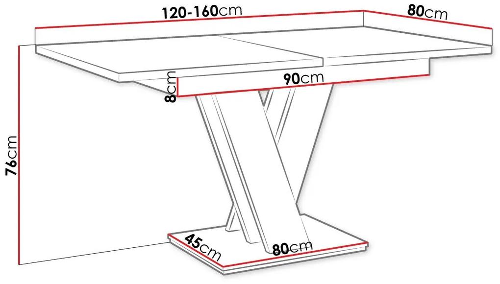 Τραπέζι Goodyear 104, Άσπρο, Σκυρόδεμα, 76x80x120cm, 51 kg, Επιμήκυνση, Πλαστικοποιημένη μοριοσανίδα | Epipla1.gr
