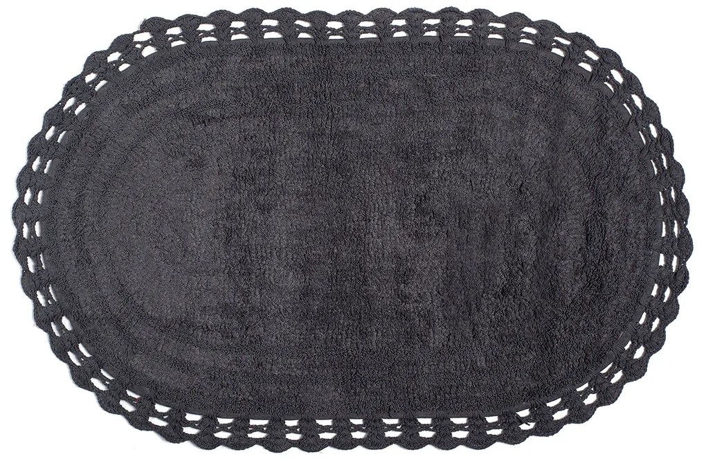 Οβάλ Χαλί Διαδρόμου (70x140) Silk Fashion Dark Grey