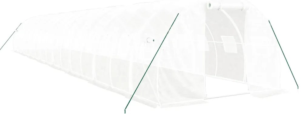 vidaXL Θερμοκήπιο Λευκό 48 μ² 16 x 3 x 2 μ. με Ατσάλινο Πλαίσιο