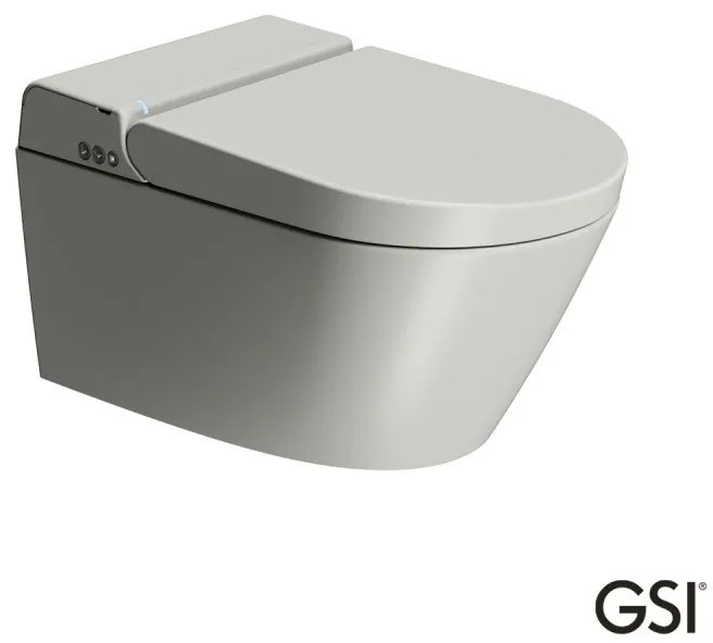 GSI Pura 59 Swirlflush Λεκάνη Κρεμαστή με Ενσωματωμένο Ηλεκτρονικό Κάλυμμα Μπιντέ Cenere