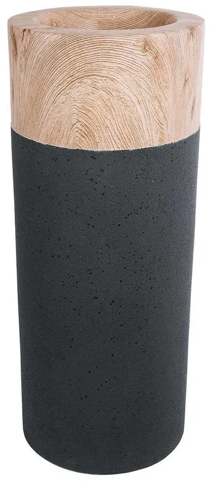 Κασπώ Δαπέδου Bellano 20748 Φ36x90cm Black-Brown GloboStar Cement