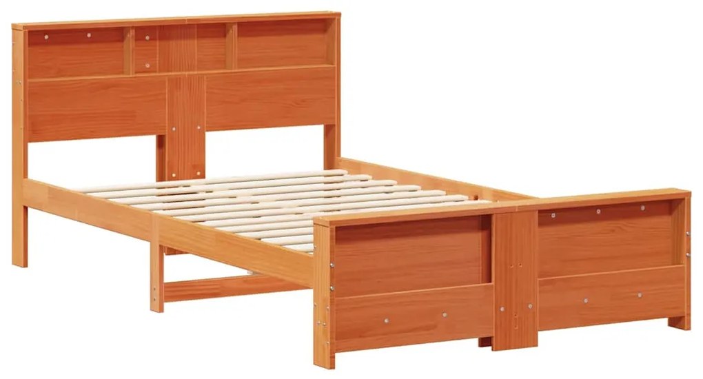vidaXL Σκελετός Κρεβατιού Καφέ κεριού 140 x 190 cm Μασίφ ξύλο πεύκου