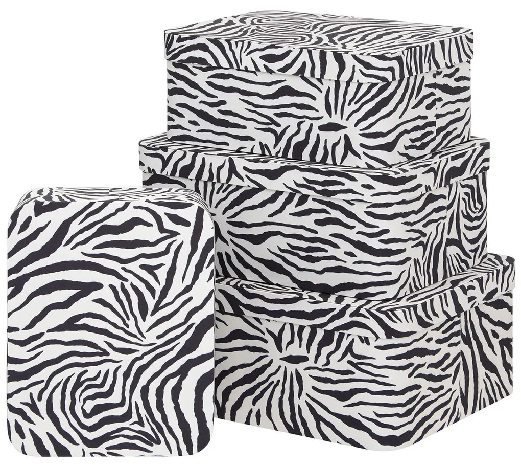 Κουτιά Αποθήκευσης (Σετ 4τμχ) F-V Polybox Zebra 209366