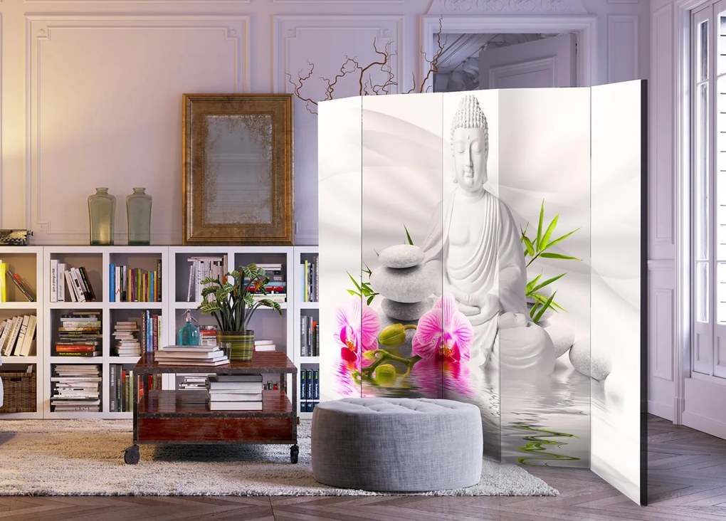 Διαχωριστικό με 5 τμήματα - Buddha and Orchids II [Room Dividers] 225x172