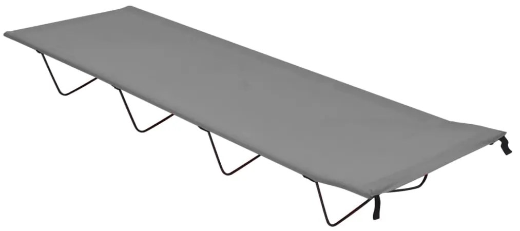 vidaXL Κρεβάτια Κάμπινγκ 2 τεμ. Γκρι 180x60x19εκ. Ύφασ. Oxford/Ατσάλι